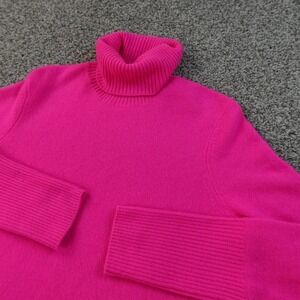 Aqua Cashmere Sweater Womens M Pink Turtleneck Pullover Knit Cozy Soft Warm Top